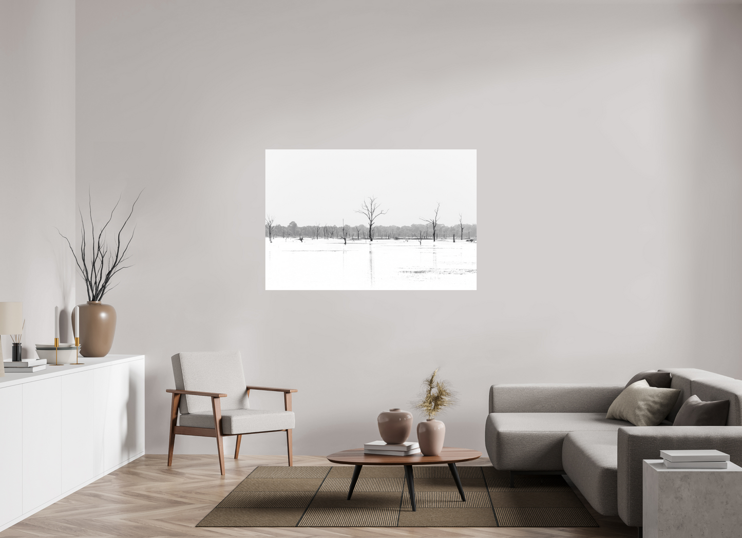 Siem Reap treeline - Black & White