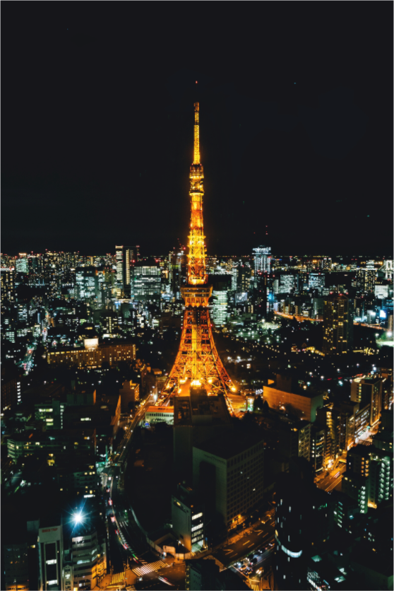 Tokyo from above, at night